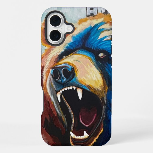 Coque iPhone Grizzly peint (Verso)