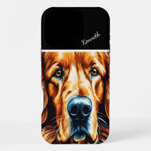 Coque iPhone 16 Pro Max Gros plan sur un Retriever doré