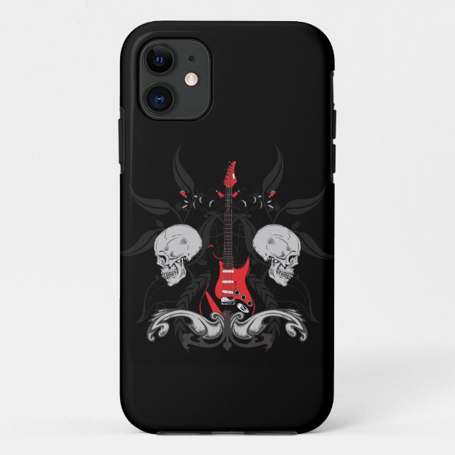 Coque iphone grunge des crânes iPhone4 de guitare (Dos)