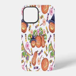 Coque iPhone 12 Halloween à la main : Motif d'aquarelle brillant