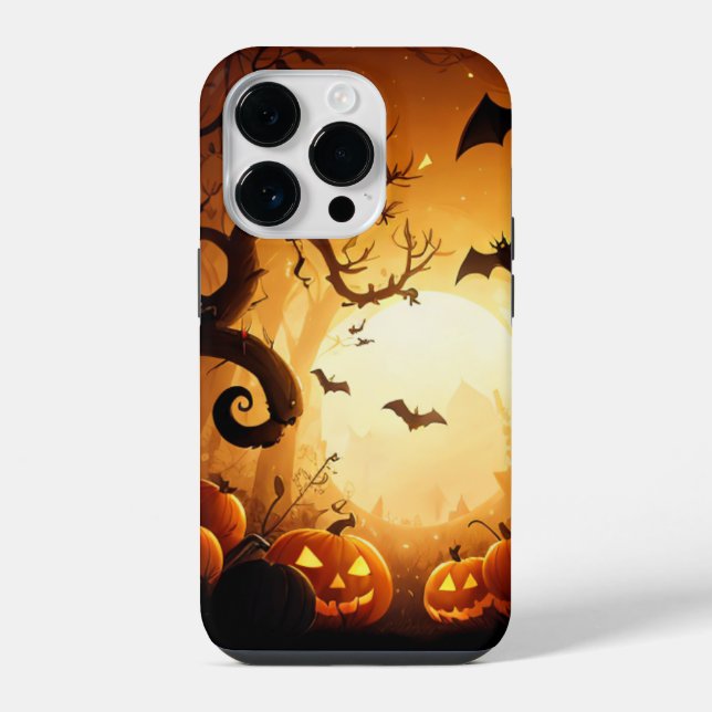 Coque iPhone Halloween/chauve-souris/Citrouille/automne (Verso)