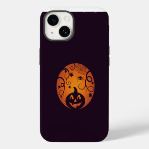 Coque Pour iPhone 14 Halloween Jack-o'-lantern citrouille visage et ara