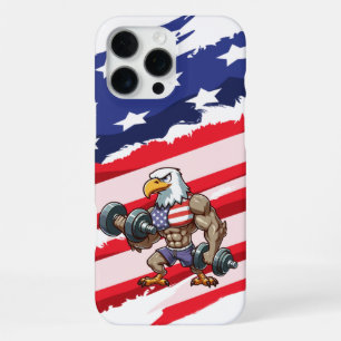 Coque iPhone 16 Pro Max haltérophilie patriotique américaine aigle chauve