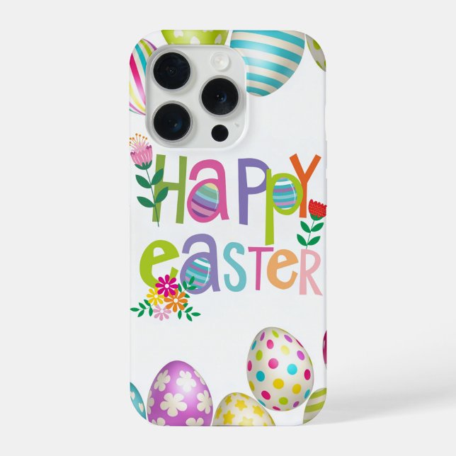 Coque iPhone Happy Easter Floral Egg Pattern Phone Case ("Bright eggs, bold colors, and the cutest spring case for your holiday lineup")
