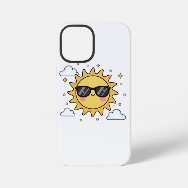 Coque iPhone Happy Smiling Sun Cartoon - Minimalist Kawaii Suns (Verso)