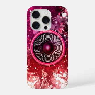 Haut-parleur de musique rose et plaques de peintur