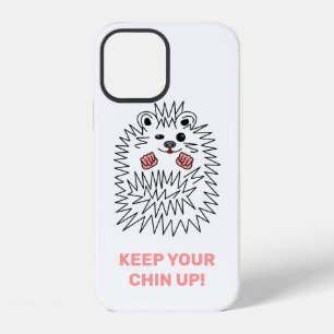 Coque iPhone 12 Hérisson mignon. Garde le menton levé. Positif, dr