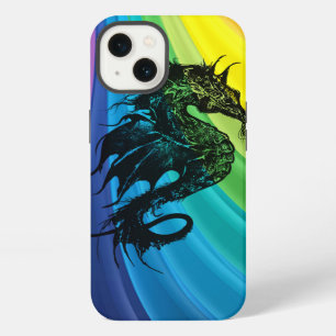 Etui iPhone 13 Hippocampe sur arc-en-ciel