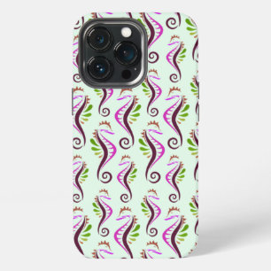 Etui iPhone 13 Pro Hippocampes Motif Sans Couture