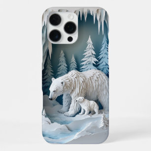 Coque iPhone 16 Pro Max Histoire fantaisiste de l'ours polaire en hiver ✨