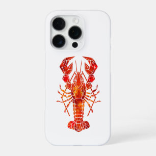 Coque iPhone 16 Pro Homard polygonal rouge