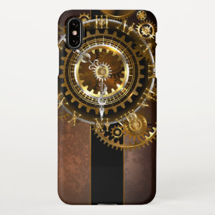 Coque iPhone XS Max Horloge Steampunk avec des engrenages anciens