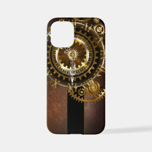 Coque iPhone 12 Mini Horloge Steampunk avec des engrenages anciens