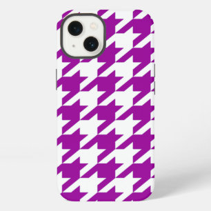 Etui iPhone 13 Houndstooth élégant violet