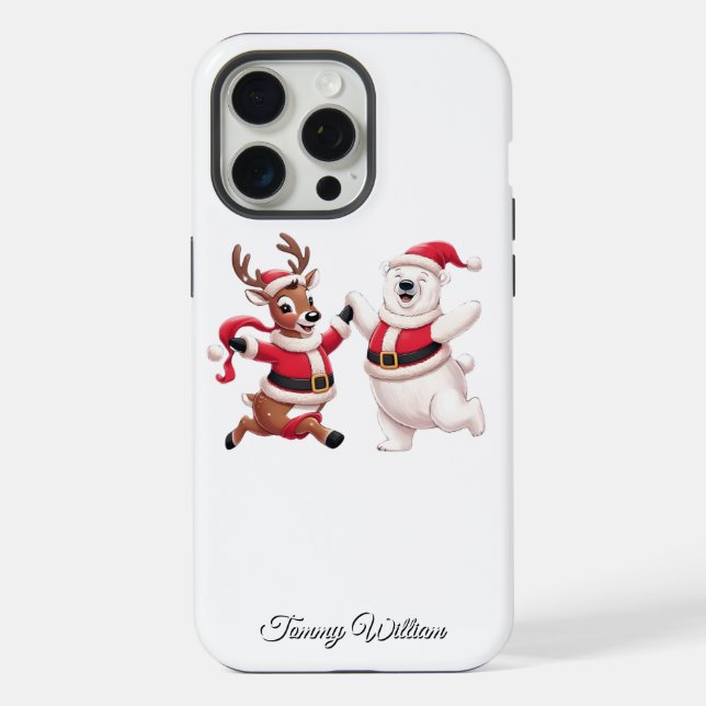 Coque iPhone Humour drôle tendance moderne Joyeux Noël (Verso)