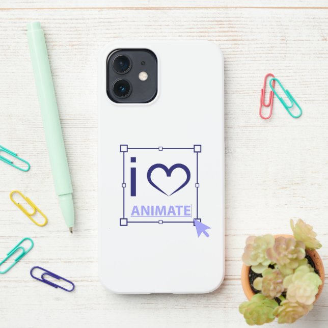 Coque iPhone I Love Animate (Sur le bureau)