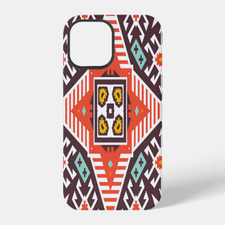 Coque iPhone 12 Ikat Aztec : Textes à rayures ethniques