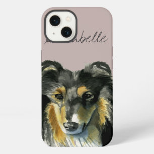 Etui iPhone 13 Illustration aquarelle du chien Colley