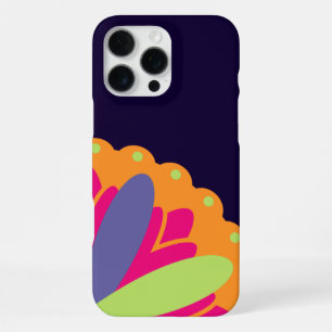 Coque iPhone 16 Pro Max Illustration de formes florales orange