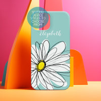 Illustration florale de la marguerite - jaune turq