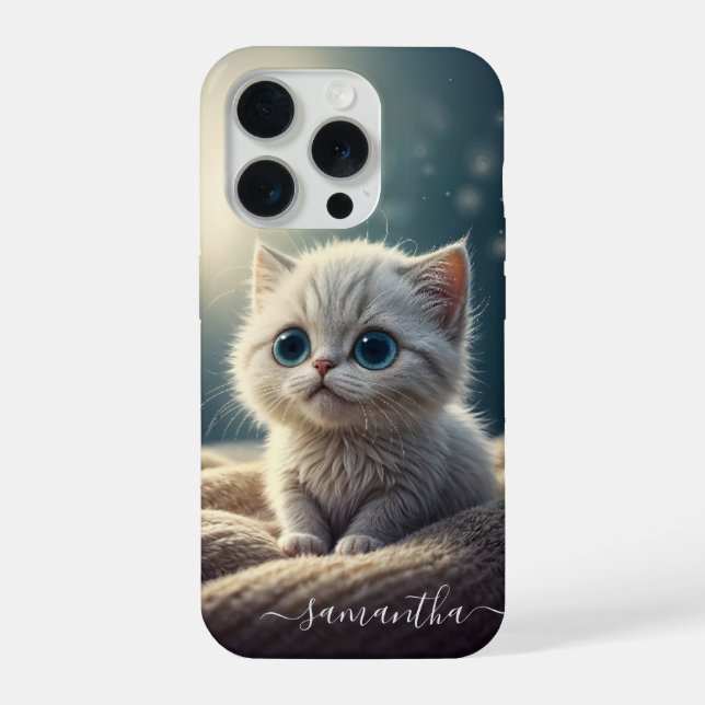 Coque iPhone Imaginaire mignon bébé Kitty Chat Lover personnali (Verso)