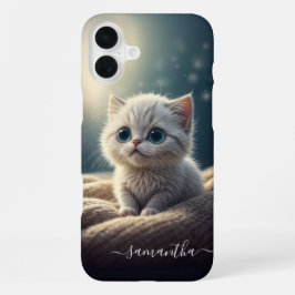 Coque iPhone 16 Plus Imaginaire mignon bébé Kitty Chat Lover personnali