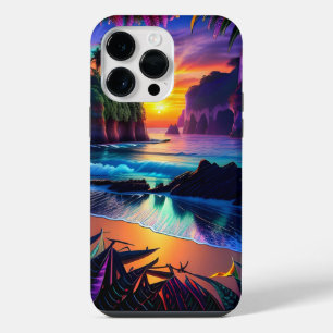 Coque Pour Pour iPhone 14 Pro Max Imaginaire Tropical Beach Trois