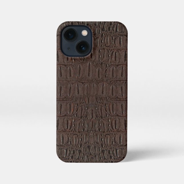 Coque iPhone Impression de la peau de l'alligator Brown (Verso)