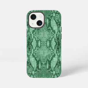Etui iPhone 13 Mini Impression de peau de serpent vert clair