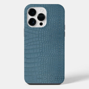 Coque Pour Pour iPhone 14 Pro Max Impression de texture d'alligator turquoise