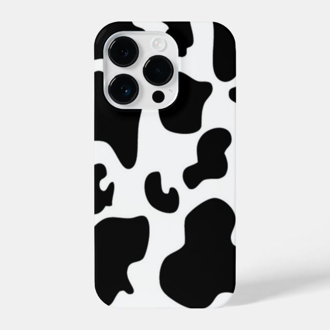 Coque iPhone Impression de vache noire et blanche (Verso)