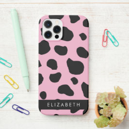 Coque iPhone 12 Pro Impression De Vache, Spots De Vache, Vache Rose, V