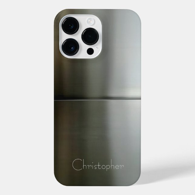 Coque iPhone Impression en acier inoxydable noir Titane (Verso)
