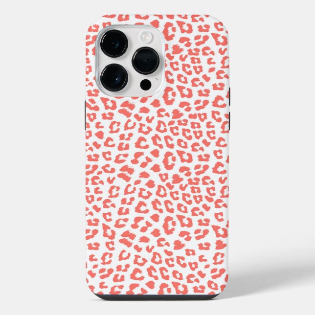 Coque iPhone Impression léopard corail (Verso)