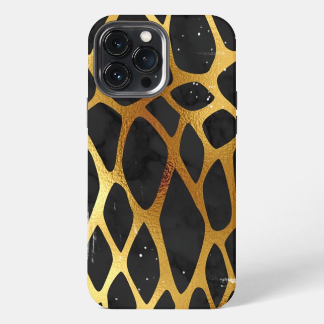 Coque iPhone Impression léopard doré (Verso)