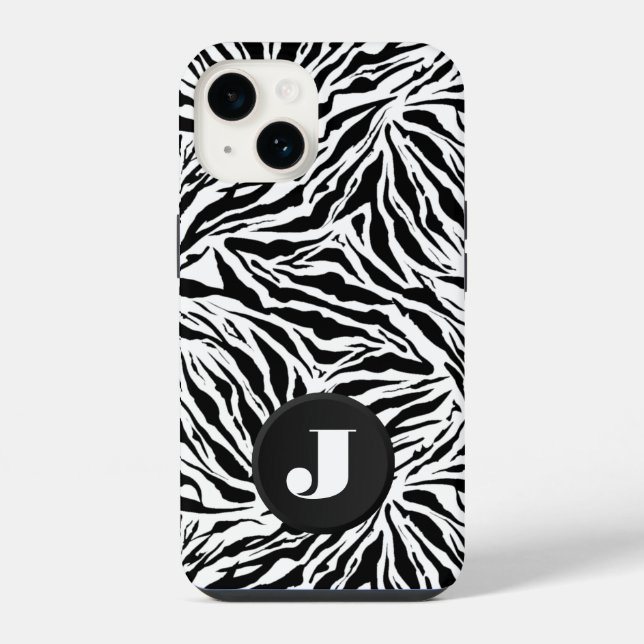 Coque iPhone Imprimé Zèbre Monogramme (Verso)