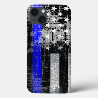 Coque iphone indicateur Grunge Blue Line