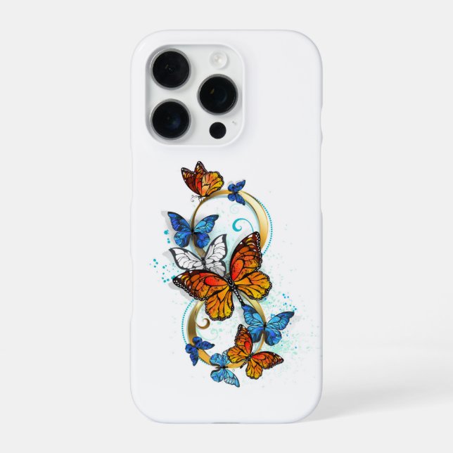 Coque iPhone Infinité de papillons monarques (Verso)