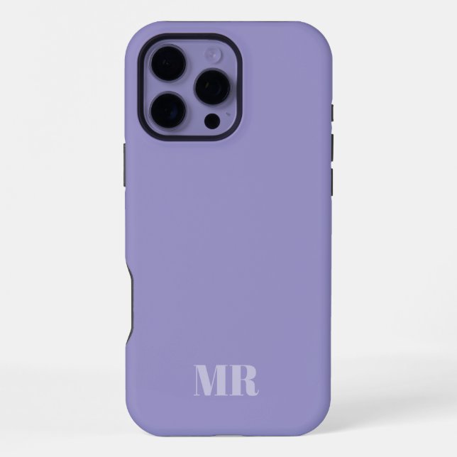 Coque iPhone initiales de nom en monogramme violet clair  (Verso)