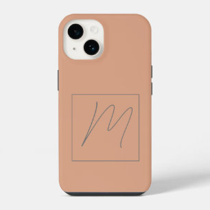 Coque Pour iPhone 14 Initiales de script modernes personnalisées
