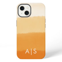 Initiales Monogrammées Élégantes Citrouille Orange