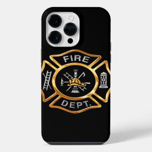 Coque Pour Pour iPhone 14 Pro Max Insigne d'or du service d'incendie