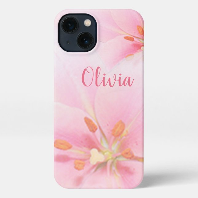Coque iPhone iPhone 13 Coque Rose Lily Lady/Fille/Femme (Verso)