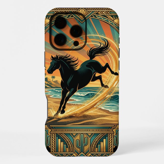 Coque iPhone iPhone 16 Pro Max Case ,Wild Black Horse Freedom  (Verso)