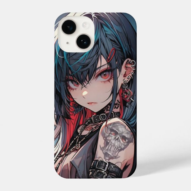 Coque iPhone iPhoneCase pour fille d'Anime encrée (Verso)
