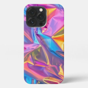 Etui iPhone 13 Pro Iridescente Arc-en-ciel métallique Pastel rose, Aq