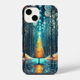 Coque Pour iPhone 14 Iridescente Holiday Dream 🎄 brillant sapin de Noë