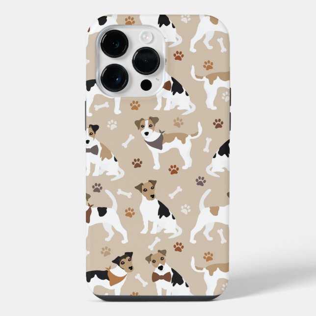 Coque iPhone Jack Russell Terrier Patrouilles et os (Verso)