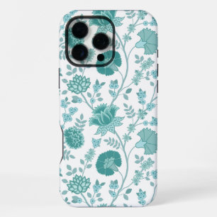 Coque iPhone 16 Pro Max Jacobean Floral Big Motif Tee sur blanc