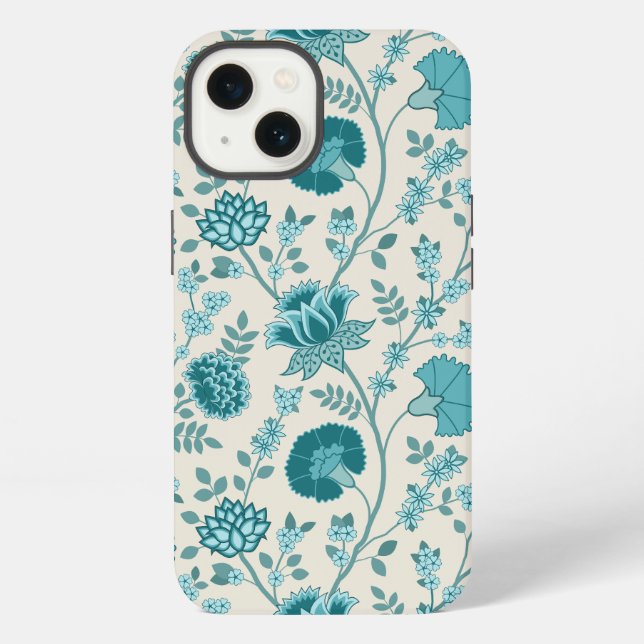 Coque iPhone Jacobean Floral Big Motif Tee sur Crème (Verso)